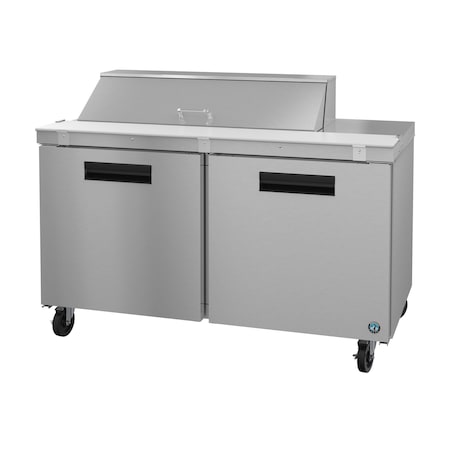 Hoshizaki Refrigerator, Two Section Sandwich Prep Table, Stainless Doors,  SR60B-12